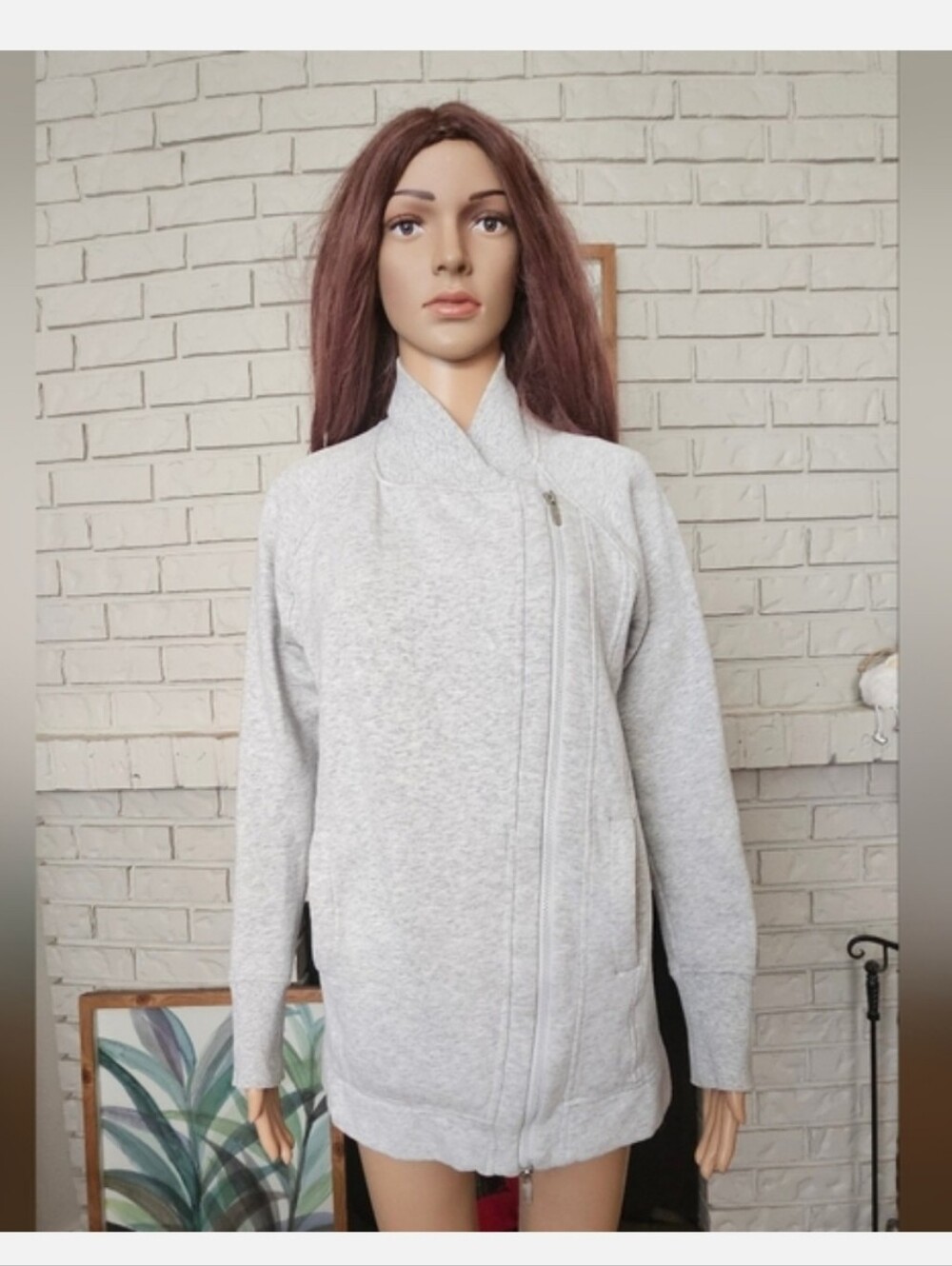 Lululemon Sweater Jacket Women's Long Line Assymetrical Zip Up